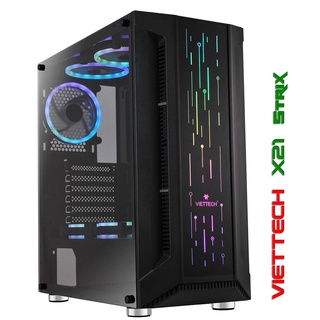 Vỏ case máy tính gaming Viettech X21 Strix lắp Main E-ATX 2 CPU