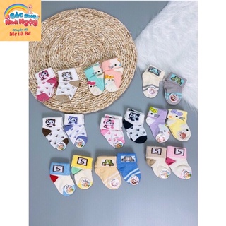 2 Đôi Tất cotton cổ cao cho bé sơ sinh