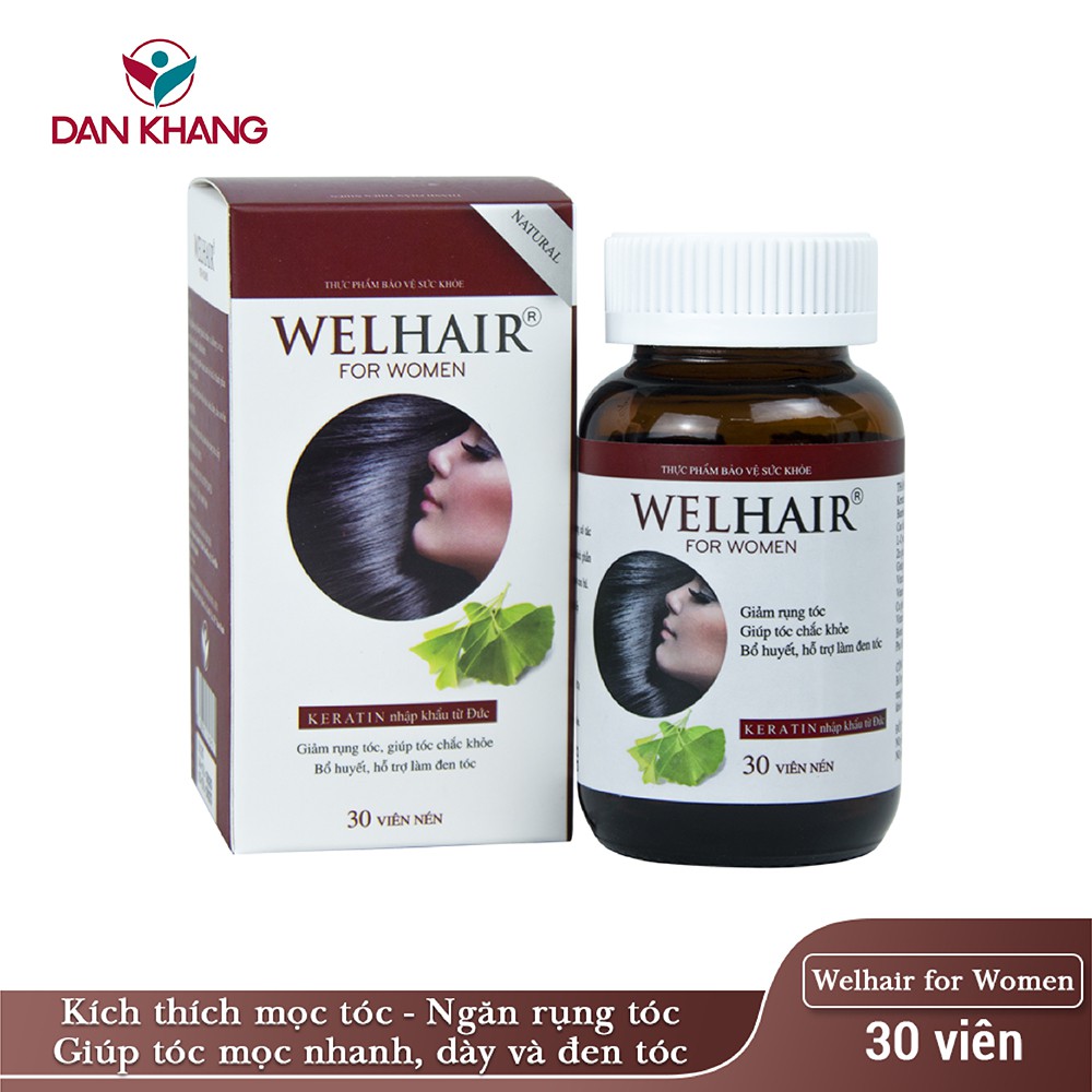 Viên uống Ngăn Rụng Tóc, Bổ Sung Dưỡng Chất Cho Tóc Dày, Mượt, Chắc Khỏe Welhair for Women
