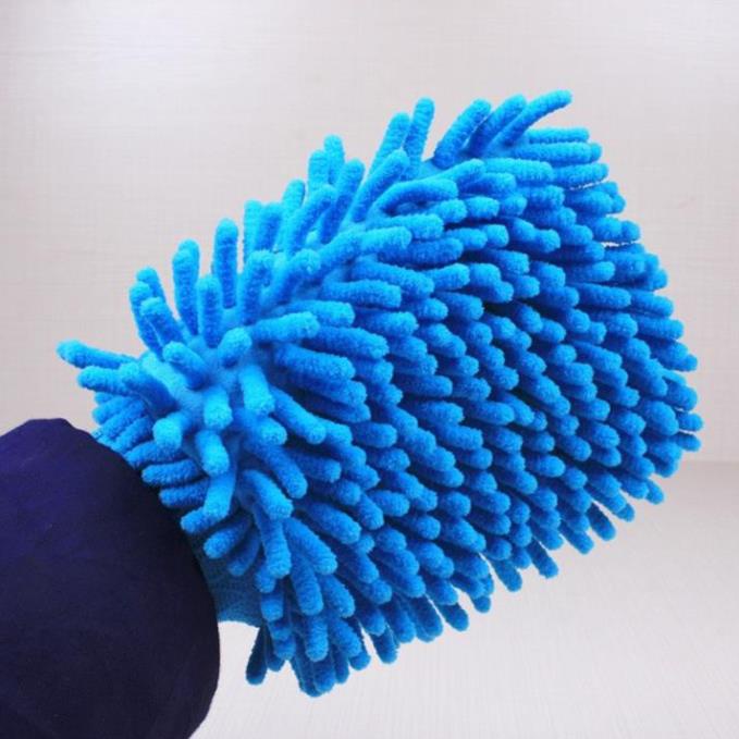 Găng tay san hô rửa xe  ô tô,xe máy Microfiber siêu mịn tiện dụng (màu sắc ngẫu nhiên)