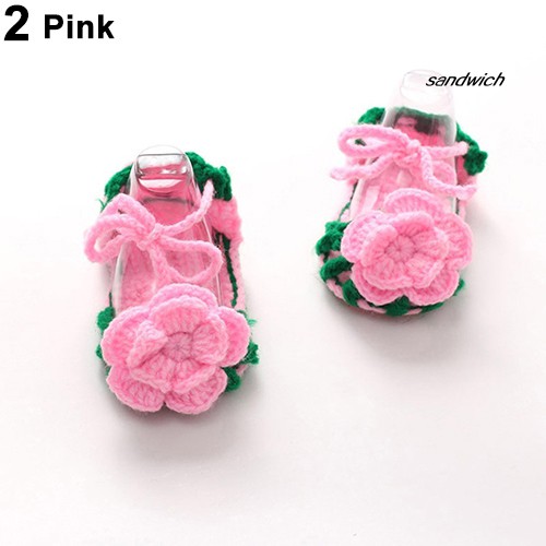 Đôi giày dệt kim cotton tập đi xinh xắn dành cho bé gái sơ sinh