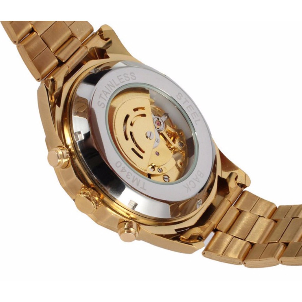 Đồng hồ nam Forsining TM340 automatic lộ máy (Full Gold)