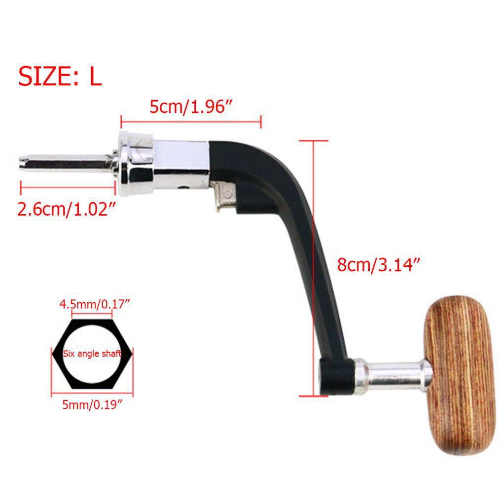 Tay Cầm Guồng Quay Cần Câu Cá Bằng Kim Loại Với Núm Gỗ Chắc Chắn Chuyên Nghiệp