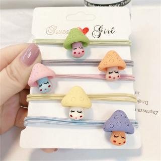 Vòng buộc tóc cao su co dãn họa tiết nấm lùn acrylic
