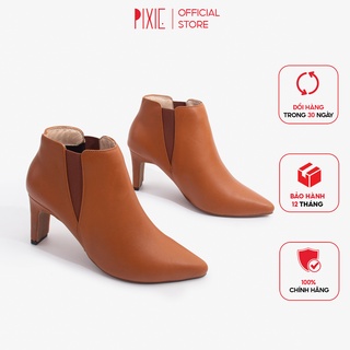 Boot Da Thật Cao Gót 7cm Bản Thun Pixie X617