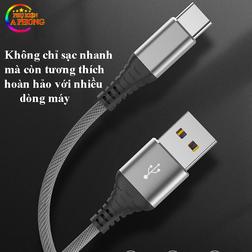 [Mua 5 cái Giá Sỉ] Cáp sạc bọc dù M11s chính hãng SD Design, Cáp sạc nhanh iPhone, TypeC, Micro - Siêu bền-Chống Gẫy Đứt