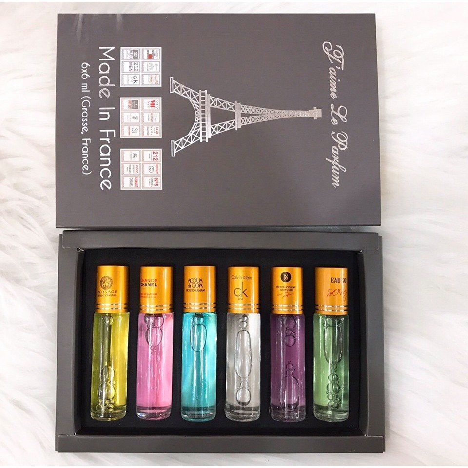 [LƯU HƯƠNG LÂU] BỘ KIT 6 CHAI NƯỚC HOA DẠNG LĂN Skkh | BigBuy360 - bigbuy360.vn