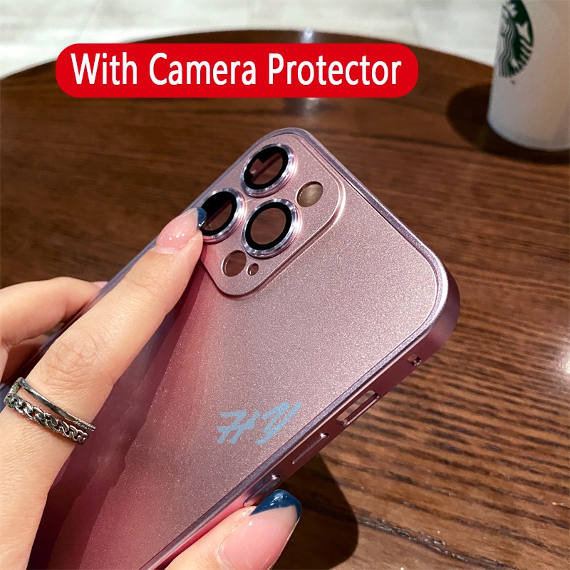 Ốp Điện Thoại Cứng Mặt Nhám Chống Sốc Phối Kim Loại Cho iPhone 12 13 Pro Max