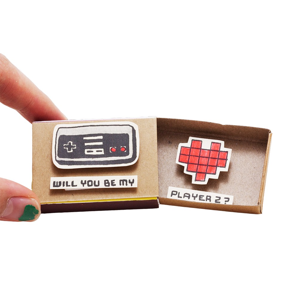 Thiệp Tình Yêu Hộp Diêm Will You Be My Player 2