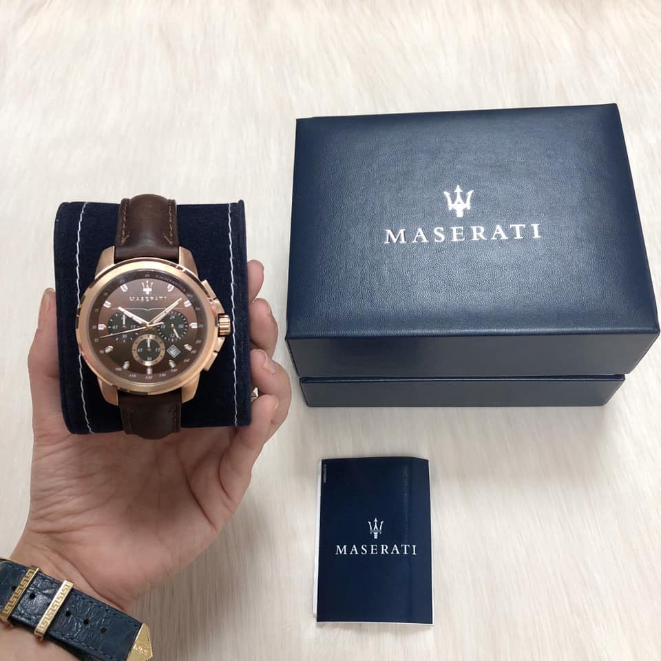 Đồng Hồ Nam Maserati Successo Chronograph Brown Dial Men Watch R8871621004