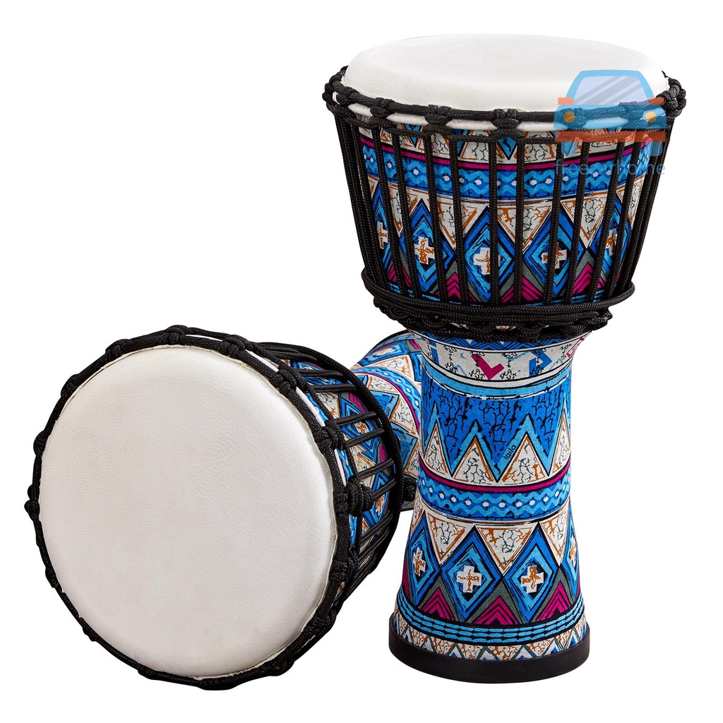 Trống Djembe Châu Phi Kích Thước 8 Inch Họa Tiết Nghệ Thuật Nhiều Màu Sắc
