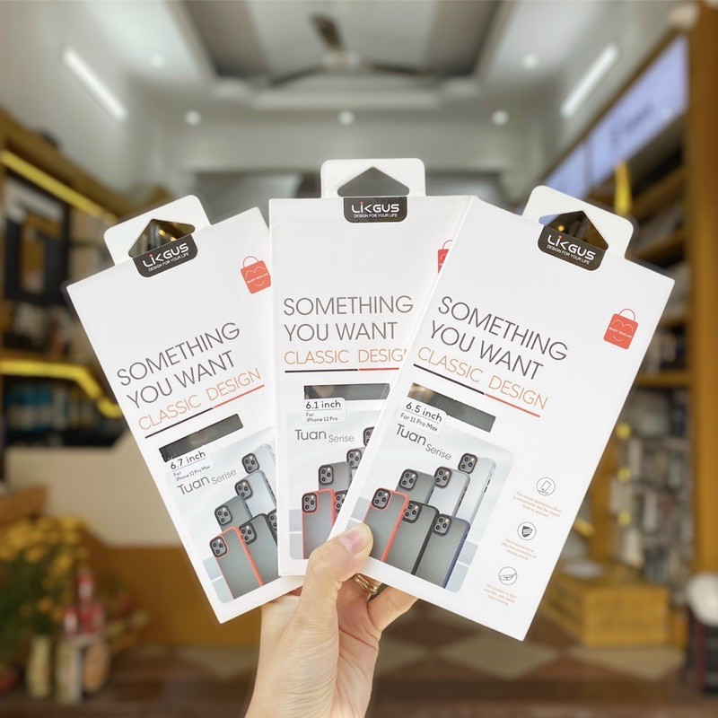 Ốp Lưng Nhám Viền Màu Chống Sốc Iphone 7 Plus Đến 14 Pro Max - Hàng Chính Hãng LIKGUS