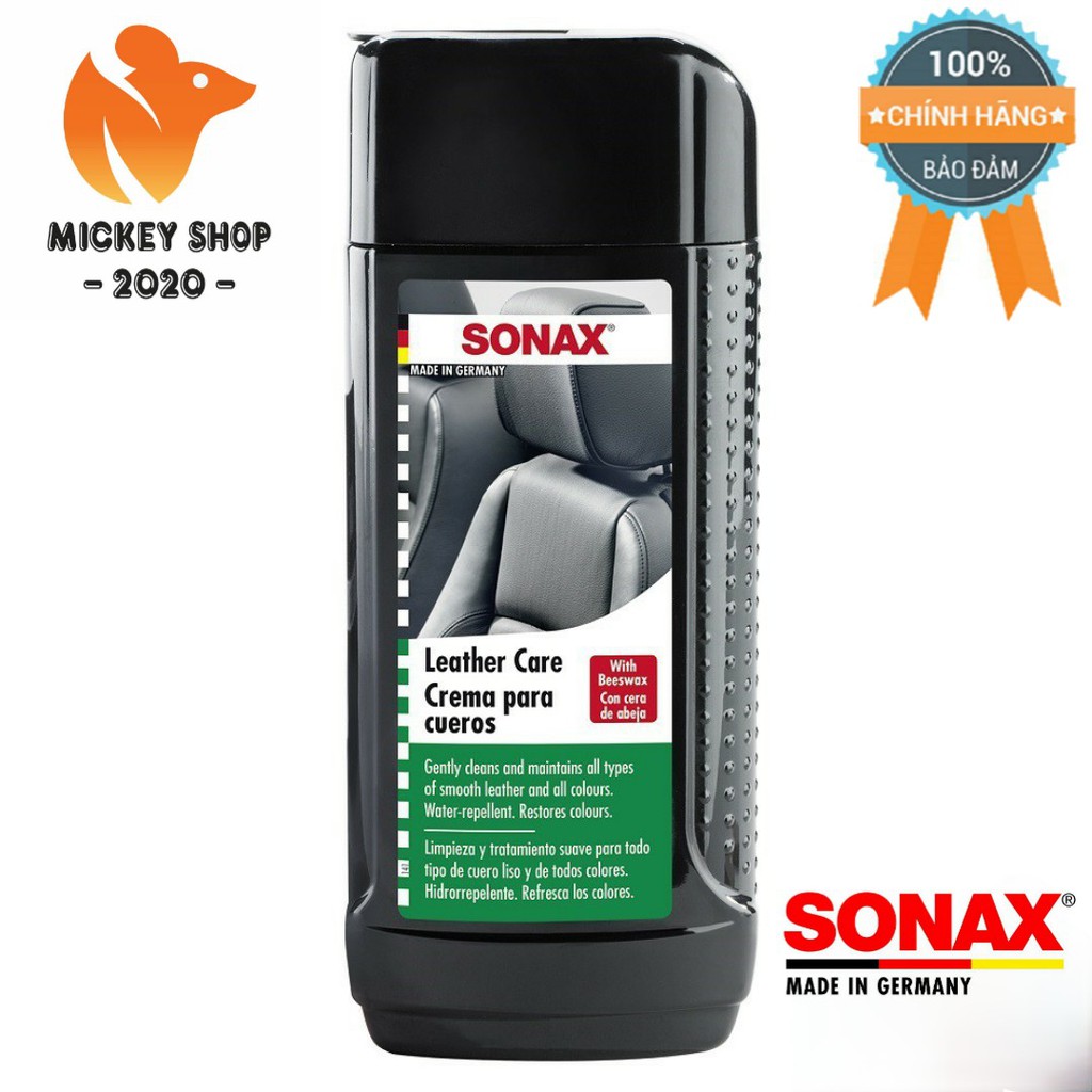 [ YÊU THÍCH ] Combo Dung dịch vệ sinh nội thất xe Sonax 321200 (500ml) và Kem dưỡng ghế da Sonax 291141 (250ml)