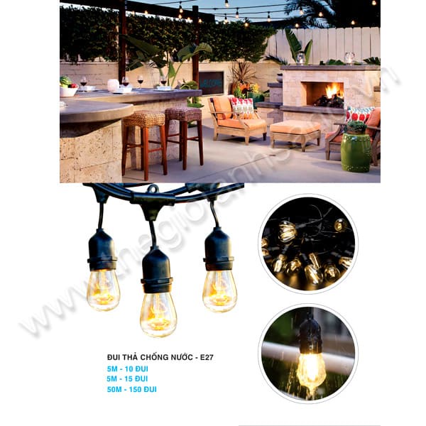 Dây Đèn Trang Trí Ngoài Trời Dùng Cho Quán Cà Phê, Trà Chanh, Trà Sữa, Dây Đèn Trang Trí Quán Cafe