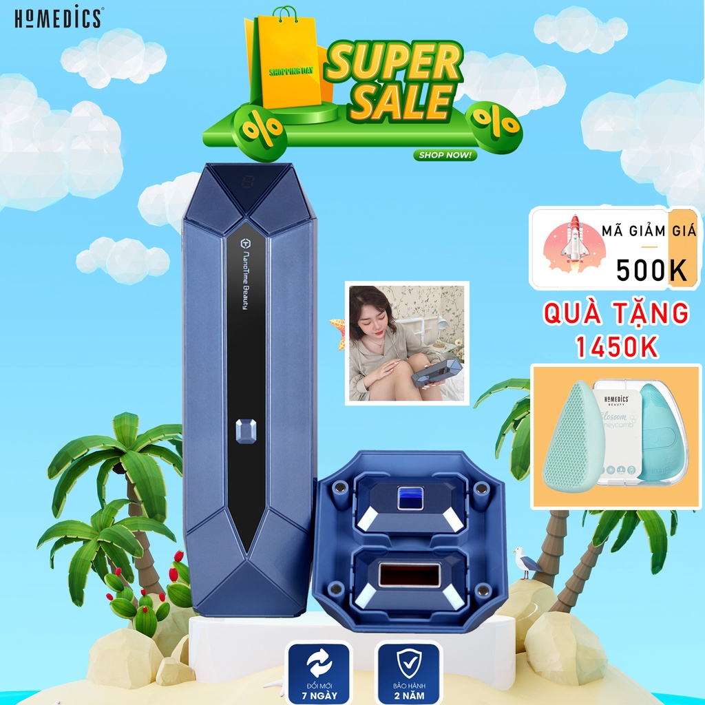 Máy triệt lông NanoTime B65Pro Chính hãng Nhật Bản Công Nghệ Triệt Lạnh Đá Sapphire Lạnh 10 độ C, Có Pin Sạc HTS