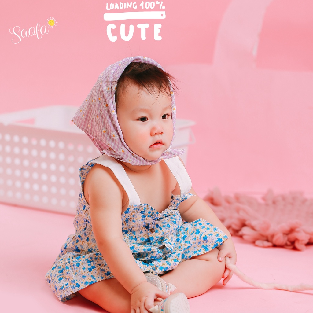 Đầm Bé Gái Chất Liệu Cotton Họa Tiết Hoa Nhí Dễ Thương SAOLA KIDS CLOTHING DRC024