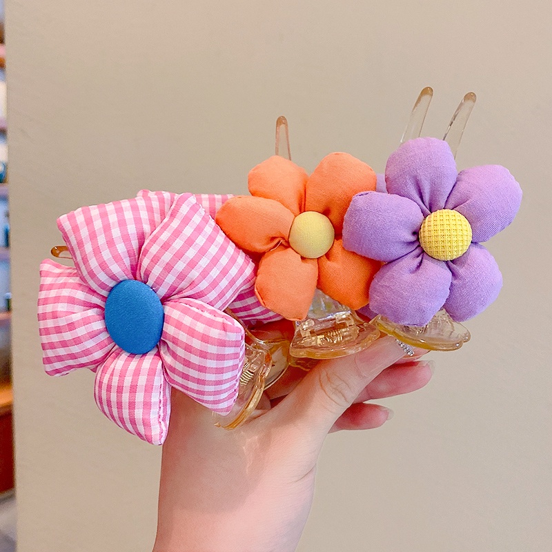 Kẹp Tóc Hình Hoa Hai Mặt Cho Bé Gái