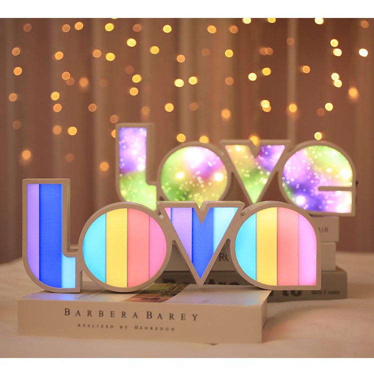 Đèn neon chữ love, đèn trang trí phòng cho các cặp đôi