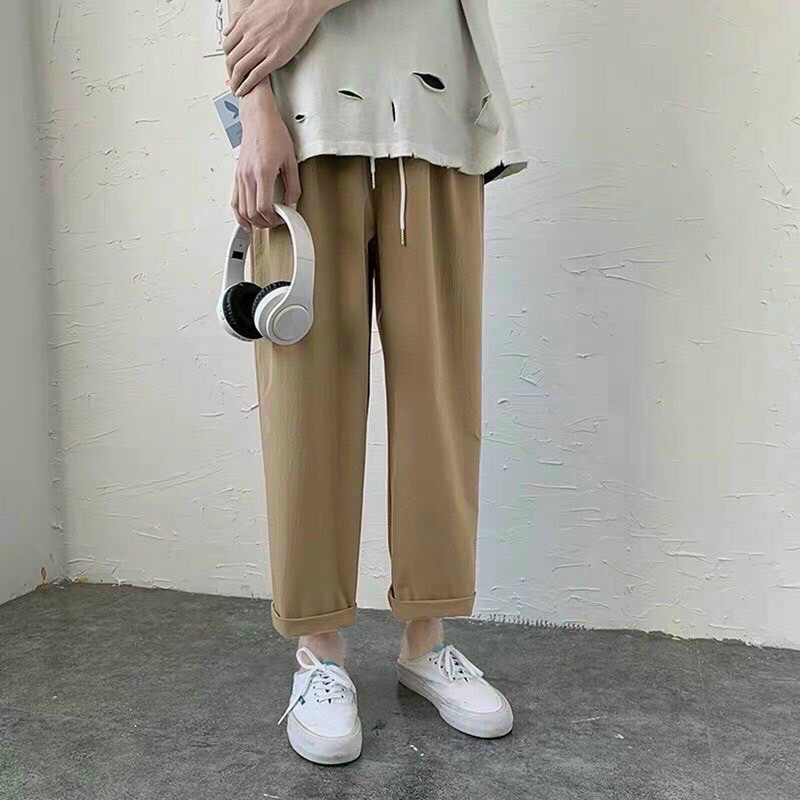 QUẦN KAKI TRƠN ỐNG RỘNG ( hình chụp thật )