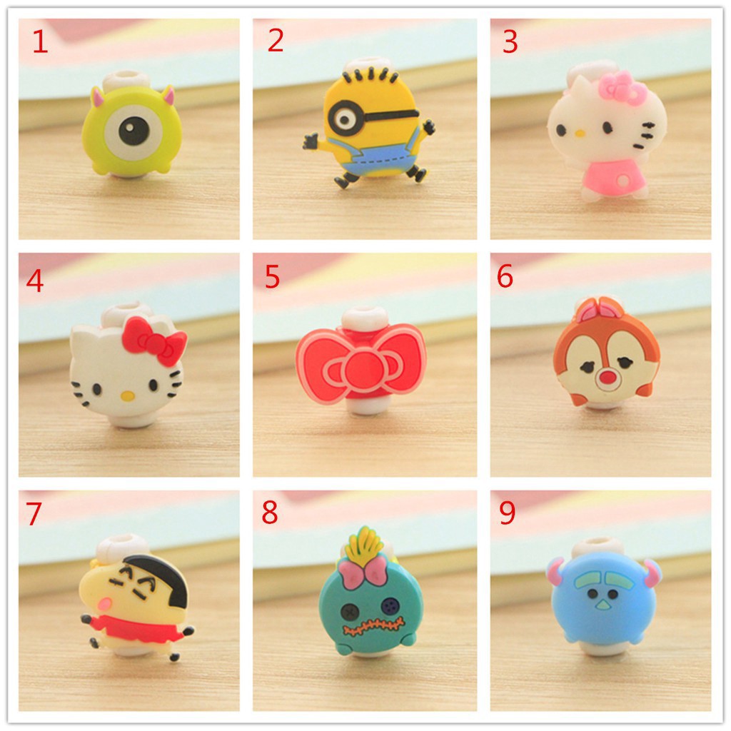 Phụ kiện bảo vệ đầu dây cáp sạc hình hoạt họa dễ thương