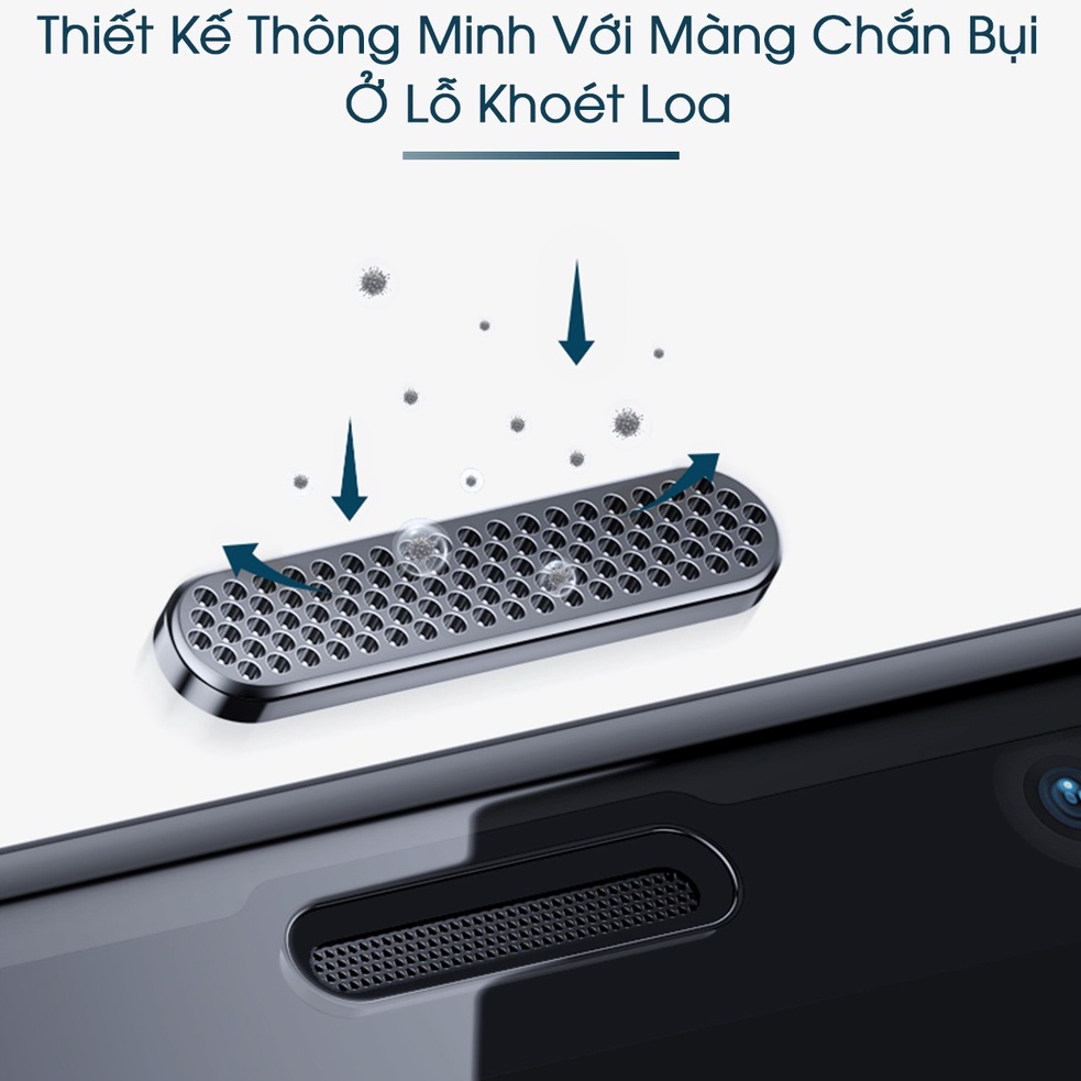Kính cường lực Chống Bụi Loa Kingkong baiko cho iphone 14 13, 12, 11 pro max, 6, 6s, 7, 8 plus, x, xr, xs max, xsmax
