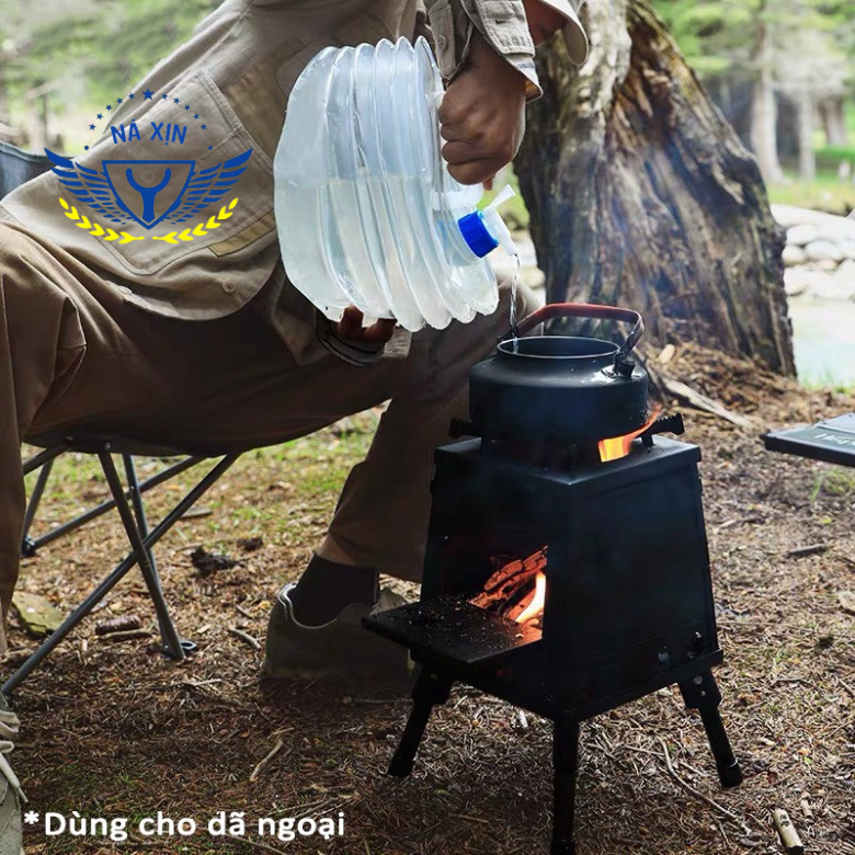 Bình đựng nước cắm trại du lịch dã ngoại di động ngoài trời, có van khóa, có vòi nối dài tiện lợi - DCP9