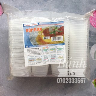 Bộ 50 Hộp bánh Flan tròn kèm nắp - size số 2 - BB04