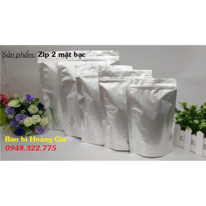 1kg Túi Zip 2 mặt bạc