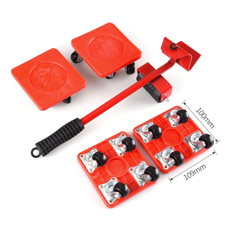 Ròng Rọc Vận Chuyển Nội Thất 4 Bánh Lăn Xoay 360 Độ Kèm 1 Thanh Trượt
