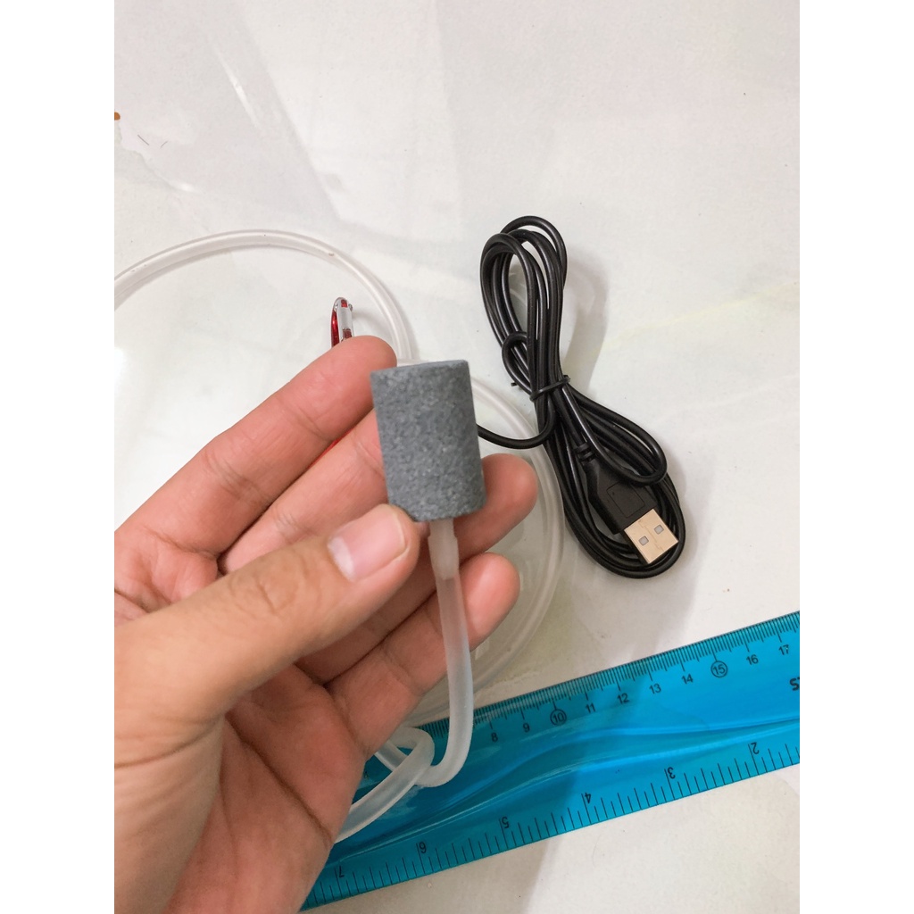 Máy Sủi Oxy Mini Kết Nối USB - Sục Khí Oxi Cho Bể Cá Cảnh Siêu Êm Và Nhẹ
