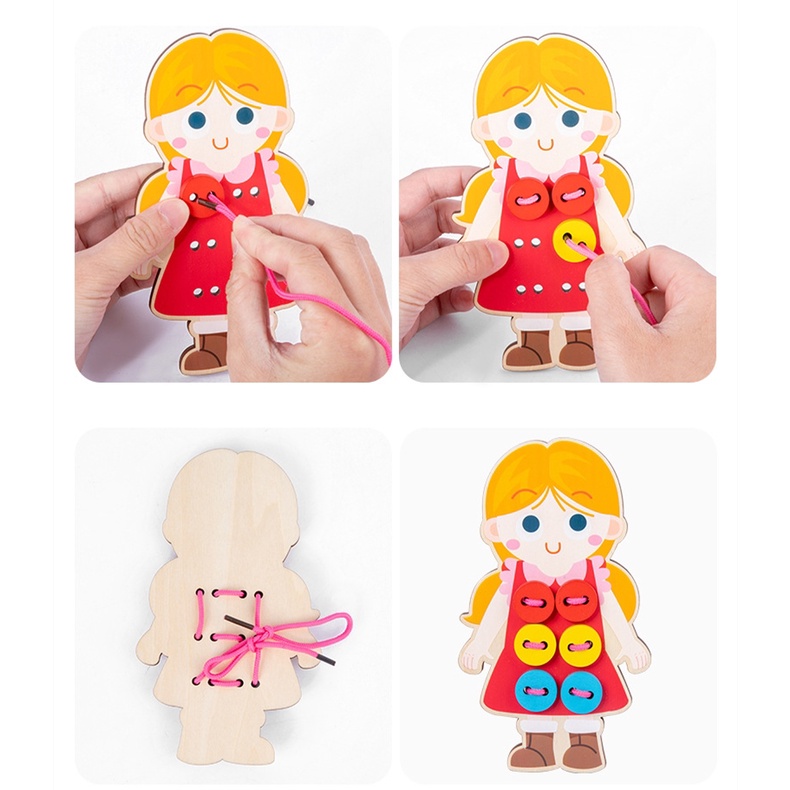 Bộ Đồ Chơi Tập Xỏ Dây Giày Cho Bé