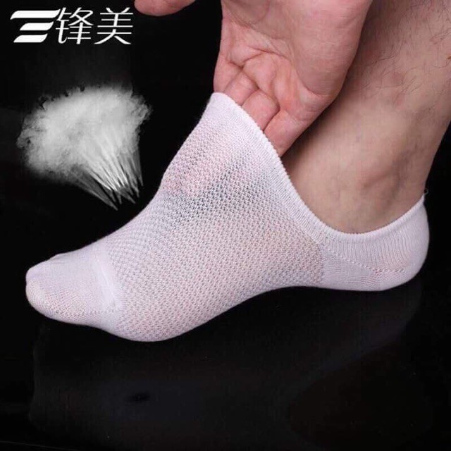 Combo 10 đôi tất vớ lưới nam thông hơi CỔ NGẮN
