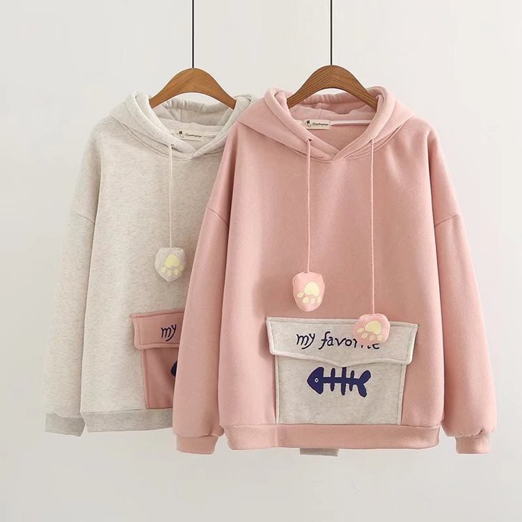 ÁO KHOÁC HOODIE NỮ CHUI ĐẦU XƯƠNG CÁ | BigBuy360 - bigbuy360.vn