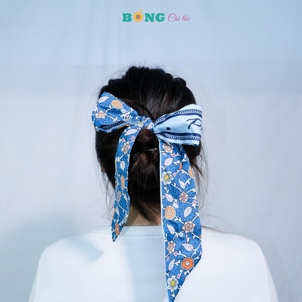 Cột tóc đính nơ ruy băng phong cách Hàn Quốc DT20 - buộc tóc nơ dài BÔNG Cài Tóc