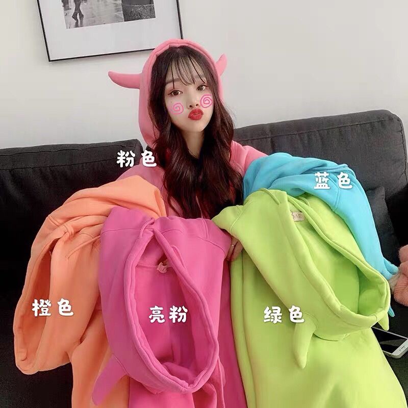 Áo sweater COZOKC tay dài dáng rộng màu trơn thời trang trẻ trung