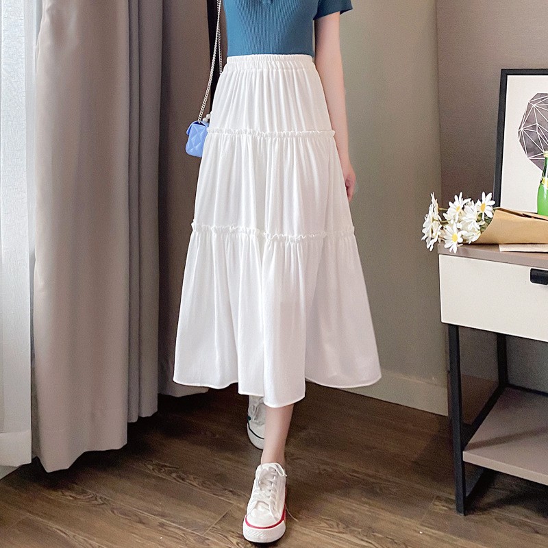 [XU HƯỚNG 2021] Chân Váy Midi 2 Lớp Lưng Cao Màu Trơn Thiết Kế Tối Gian,Thanh Lịch Cho Nữ | BigBuy360 - bigbuy360.vn