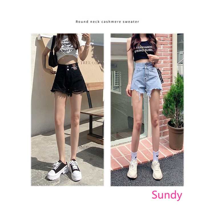 Quần Short Denim Lưng Cao Ống Rộng Plus Size Thời Trang Mùa Hè Dành Cho Nữ