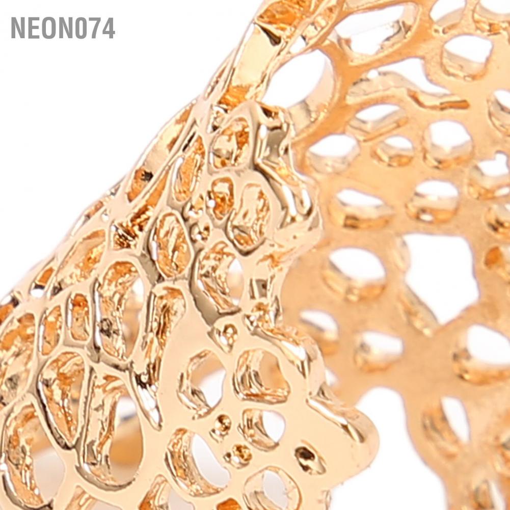 Neon074 Neon074 Nhẫn thời trang Trang sức rỗng hợp kim Cổ điển Mở nhẫn Quà tặng cho phụ nữ Vàng
