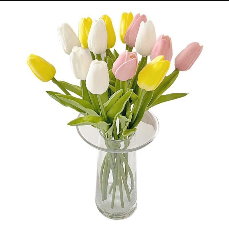Hoa tulip giả lá xoăn loại 1 siêu xinh trang trí nhà cửa