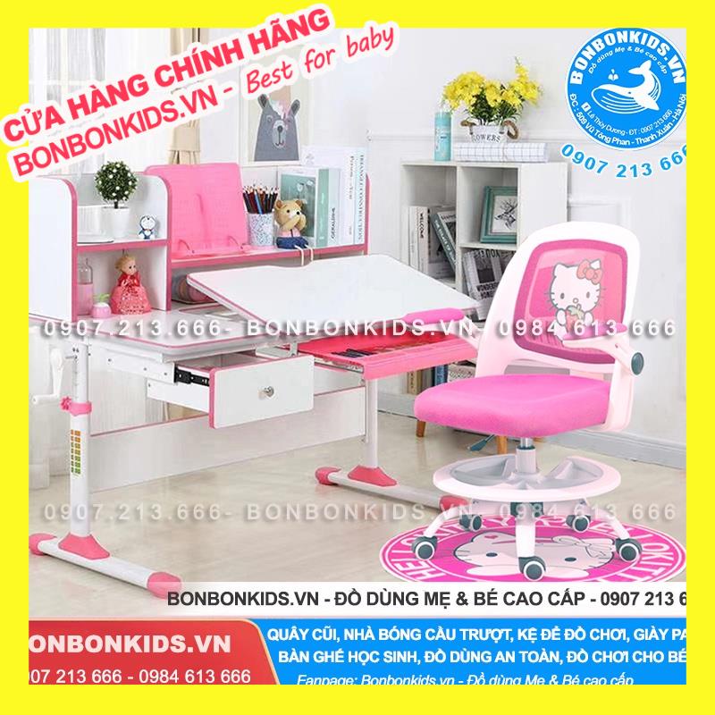 Bộ bàn ghế chống gù cận Newber G510-250 ( Bàn học thông minh 110cm+ Ghế chống gù Hello Kitty )