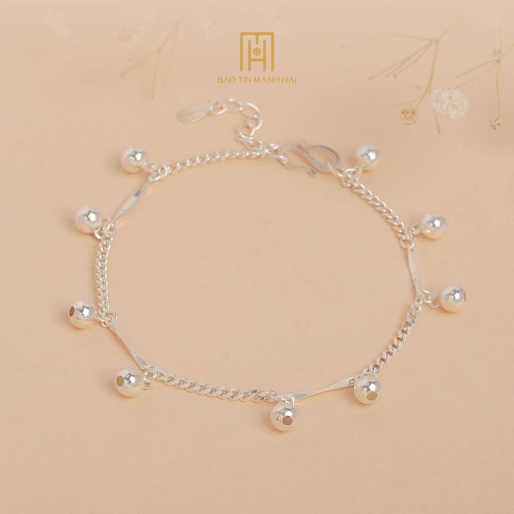 Lắc Tay Bạc Nữ Dây Đơn Dáng Bi Nhỏ Xinh LB20 Bảo Tín Mạnh Hải
