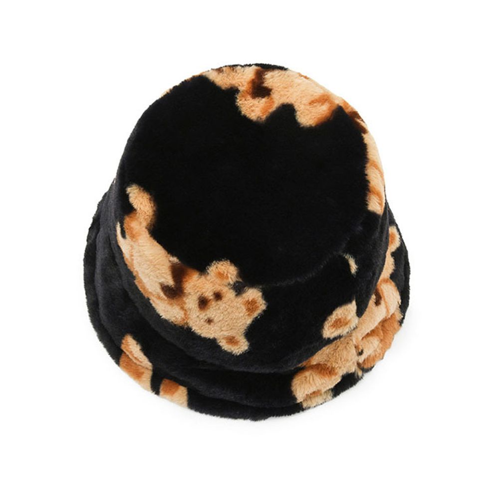 Mũ bucket lông cừu giữ ấm mùa thu đông hình gấu dễ thương cho nam nữ MIHAN1