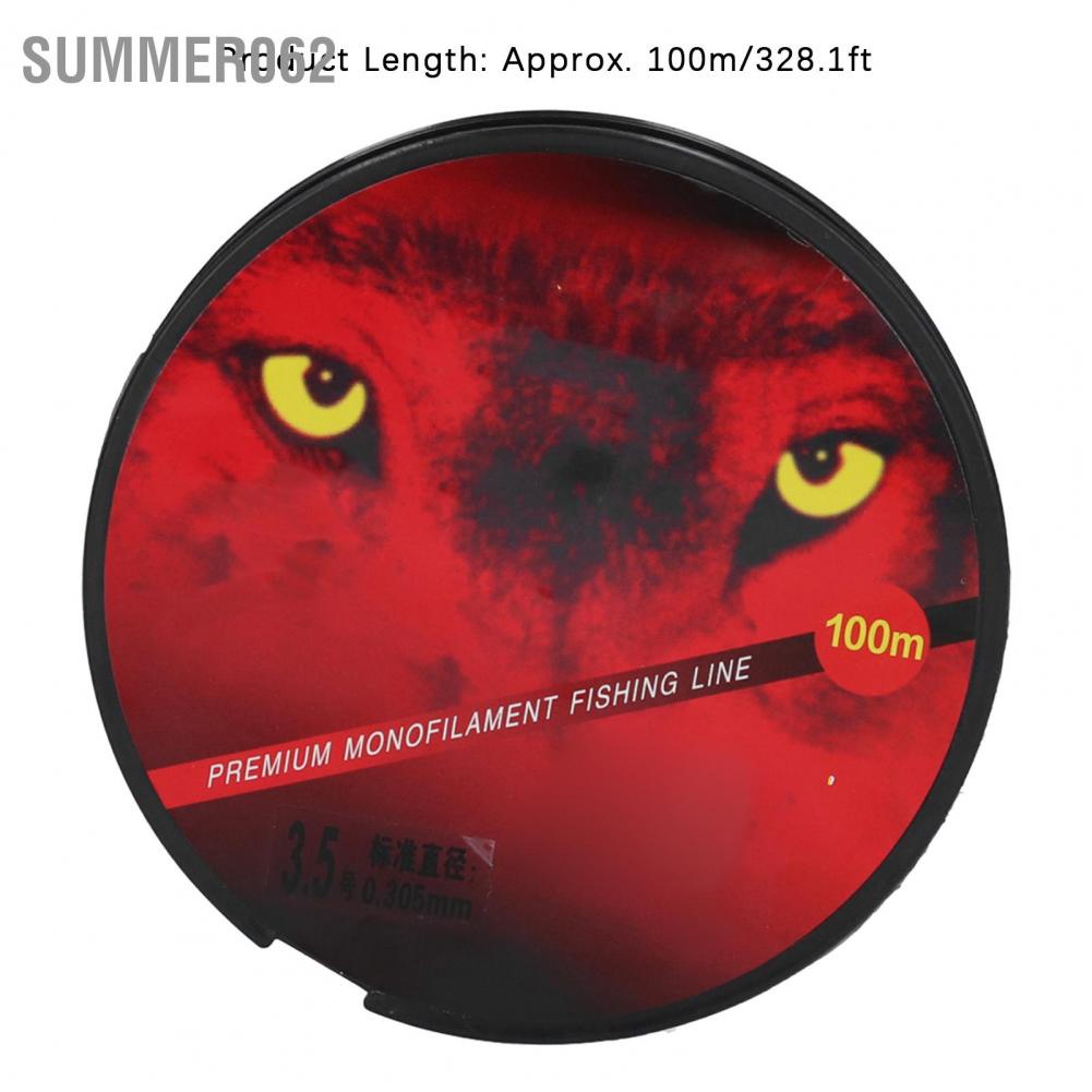 Summer062 5Pcs 100M Nylon Lure Bait Fishing Line Wearproof Strong Toughness Anti‑Bite Tackle Accessory