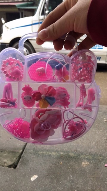 Hộp buộc tóc hello kitty siêu yêu cho bé
