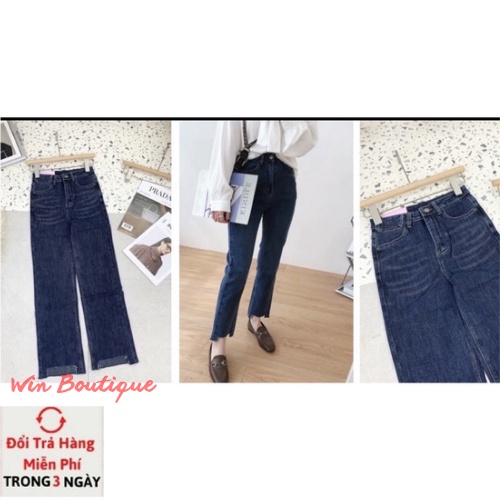 Quần jeans ống đứng cắt gấu chất liệu bò co dãn sẵn 3 màu | BigBuy360 - bigbuy360.vn