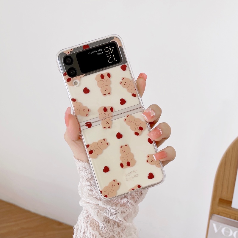 Ốp Điện Thoại Cứng In Hình Gấu Quế Cho Samsung Galaxy Z Flip 3 Z Flip 3
