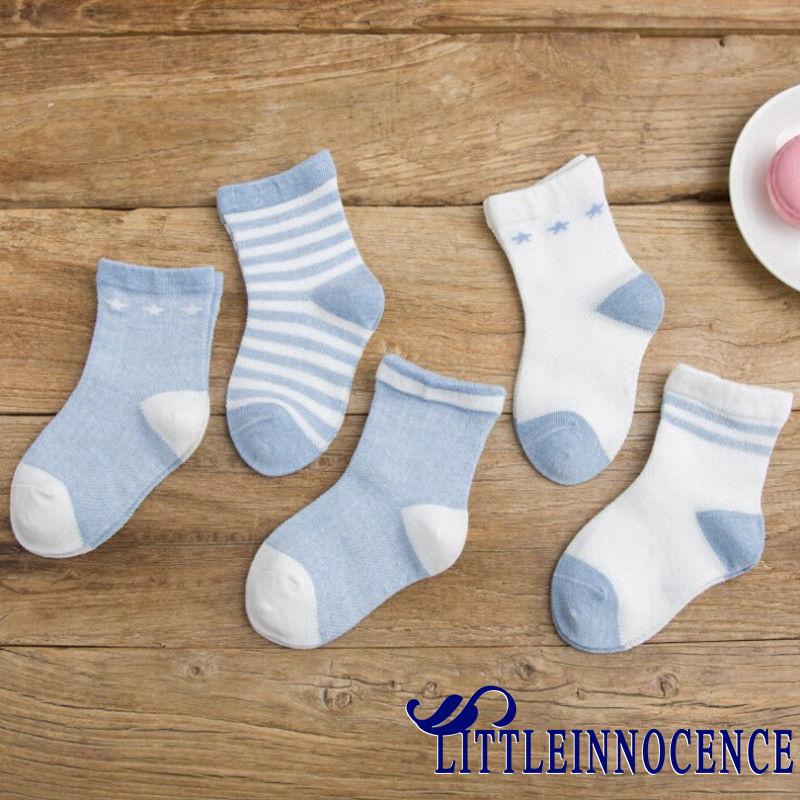 Set 5 đôi vớ cotton in họa tiết hoạt hình dễ thương thời trang cho trẻ sơ sinh