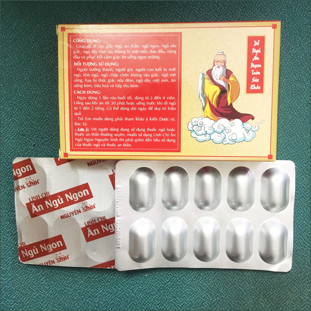 Combo 2 hộp Linh chi ăn ngủ ngon nguyên sinh - Hết mất ngủ, ăn uống ngon miệng hơn