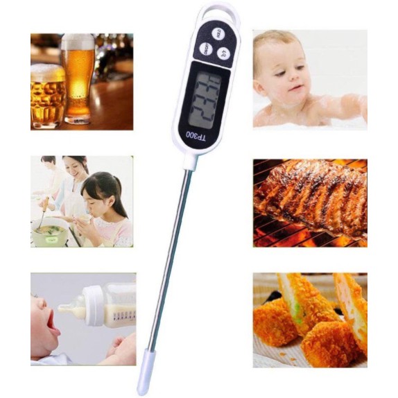 Que nhiệt kế điện tử đo nhiệt độ nấu ăn pha sữa thức ăn thức uống thịt cá tiện lợi