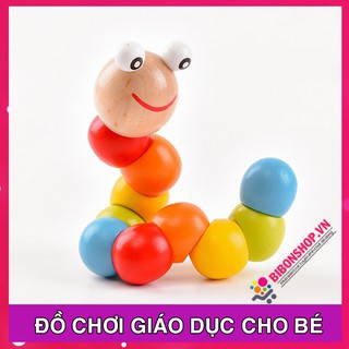 ĐỒ CHƠI CON SÂU GỖ UỐN DẺO NHIỀU MÀU SẮC ĐÁNG YÊU CHO BÉ